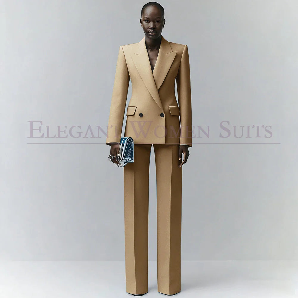 Marina | Double-Breasted Blue Office Blazer Suit