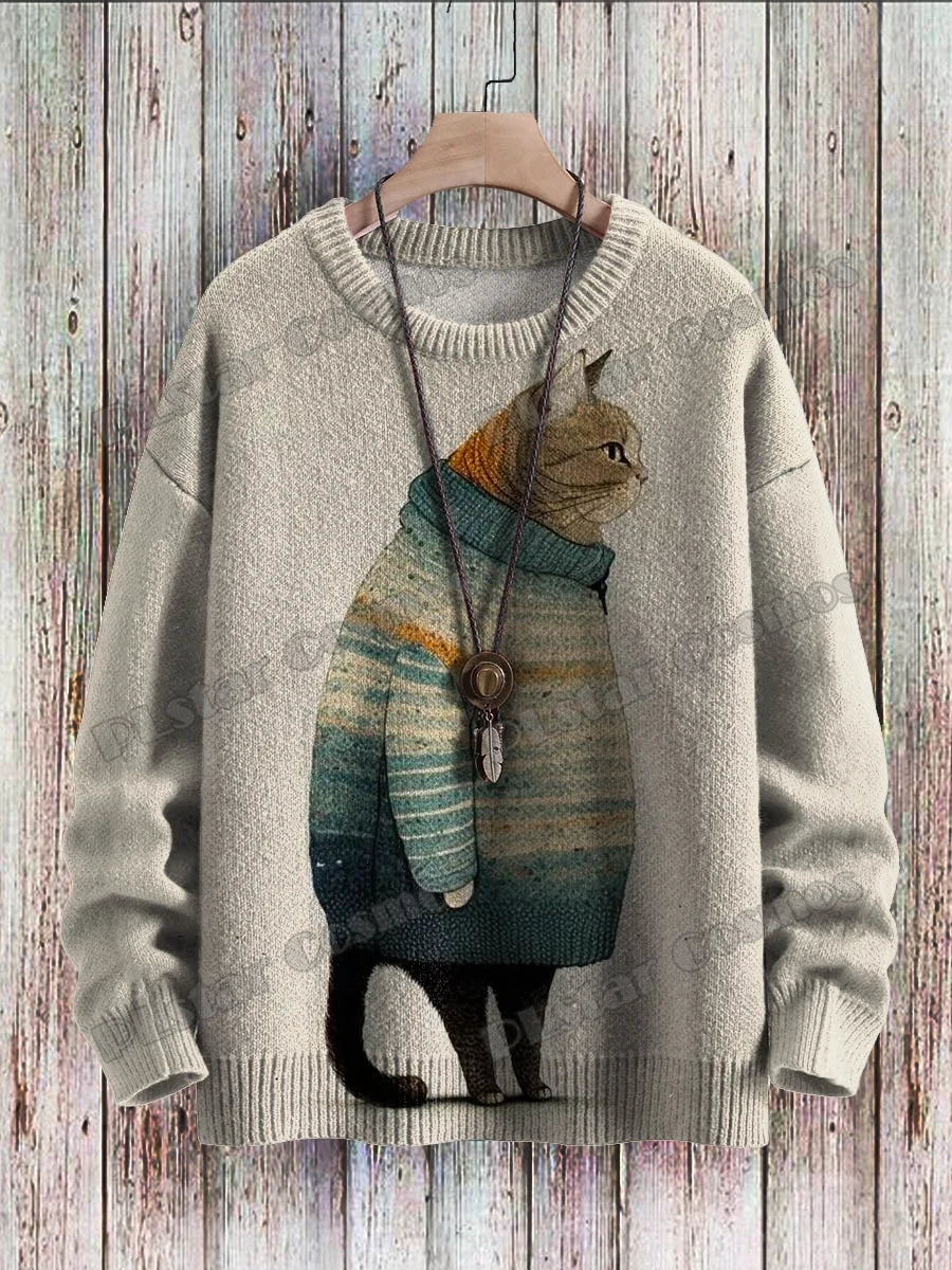 Cleo | 3D Cat Abstract Art Pullover
