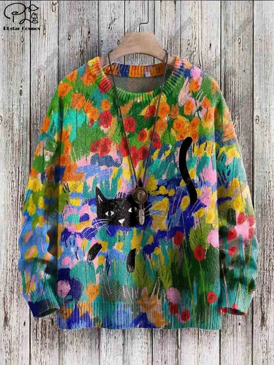 Nova | Cat Pattern Street Style Pullover