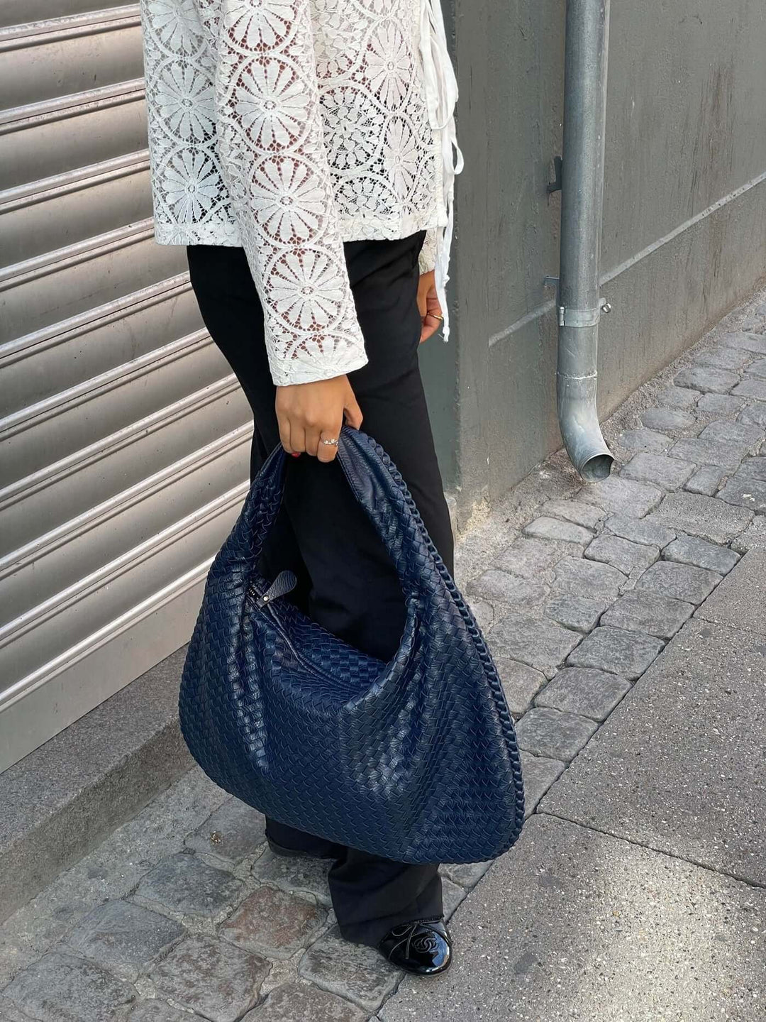 Charlyne | Large Braided Hobo Bag