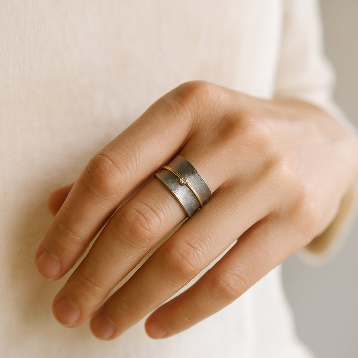 Olivia | Vintage Golden Zirconia Silver