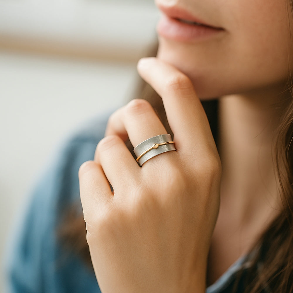 Olivia | Vintage Golden Zirconia Silver