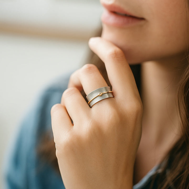 Olivia | Vintage Golden Zirconia Silver