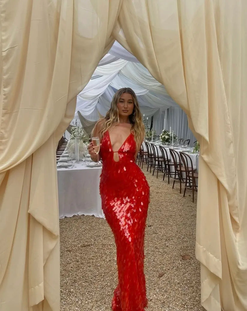 Holly™ | Women's Wedding Guest Sequin Backless Dress