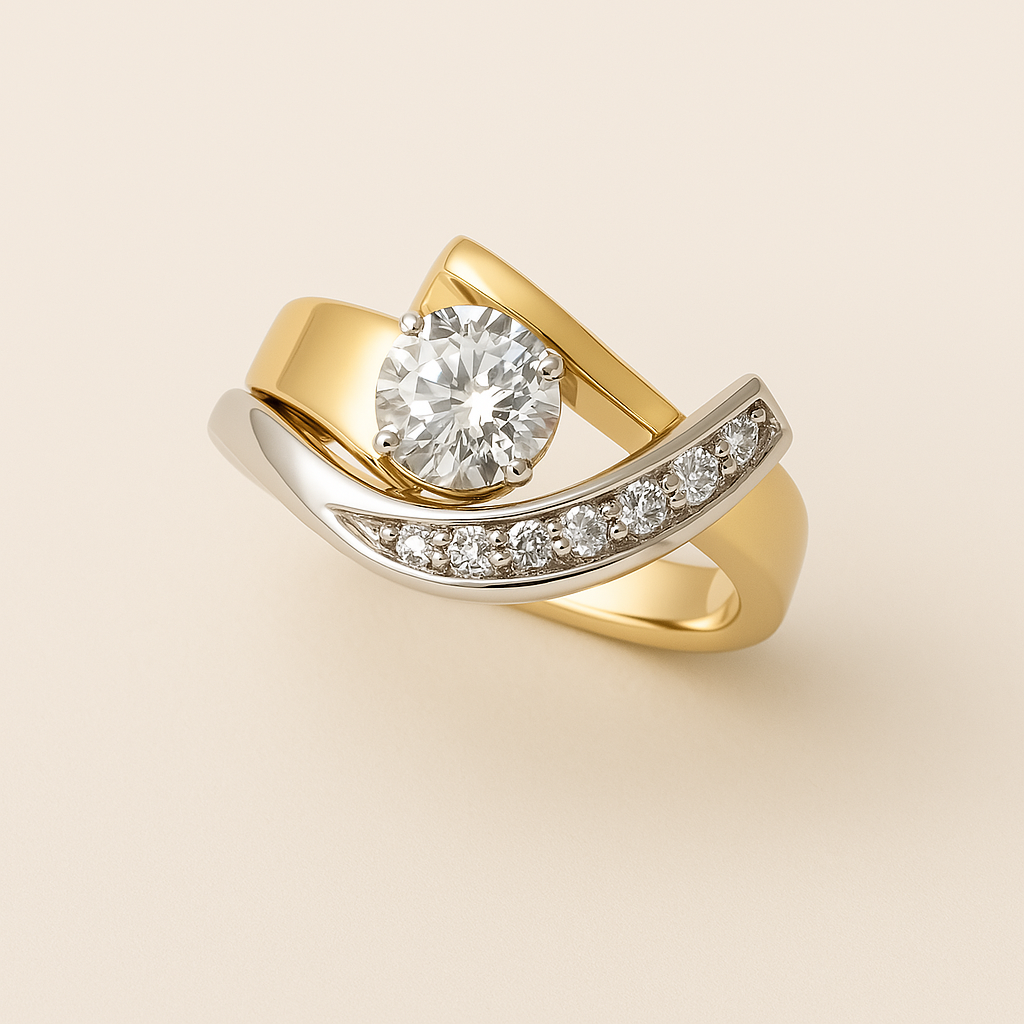 Peta | Vintage Gold Silver Zirconia