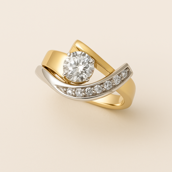 Peta | Vintage Gold Silver Zirconia