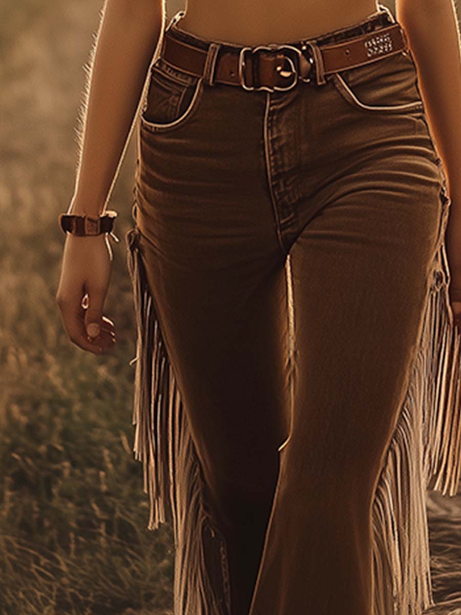 Cordelia

Wait, | Women's Fringe Flare Western Jeans