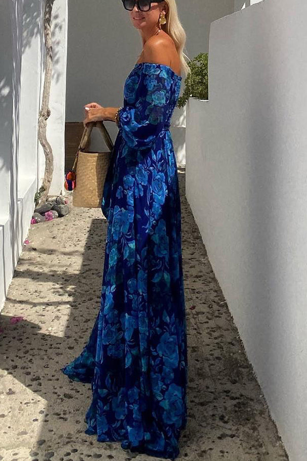 Cosette™ | Women's Wedding Guest Floral Off Shoulder Maxi Dress Evening