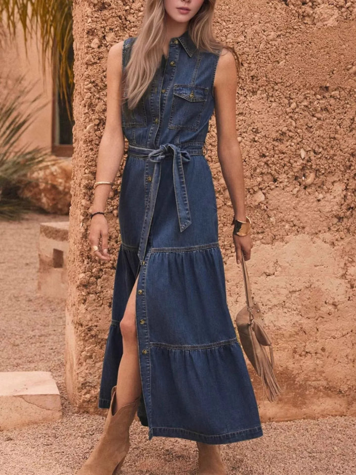 Catalina | Denim Dress with Front Buttons