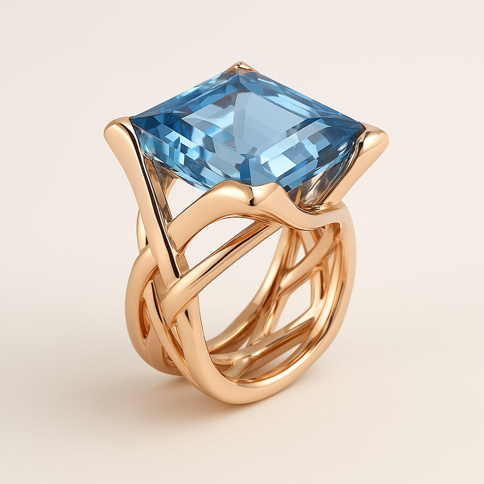 Ruby | Vintage Rose Gold Blue
