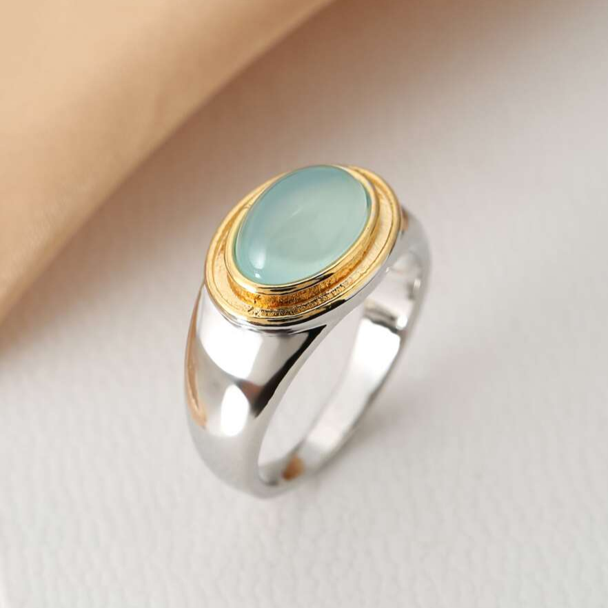 Dahlia | Vintage Green Moonstone Ring