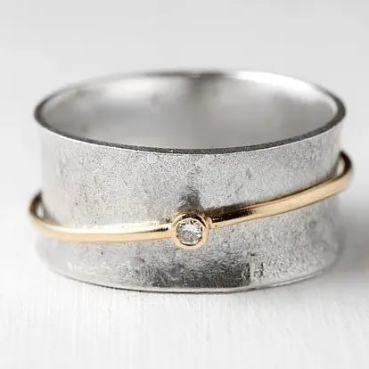 Olivia | Vintage Golden Zirconia Silver