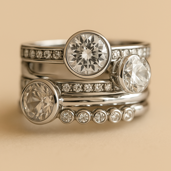 Rose | Vintage Silver Crystal Layered