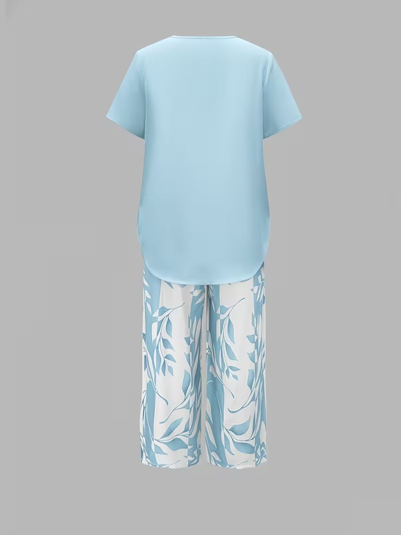 Avery™ | Casual Leaf Print Two Piece Set