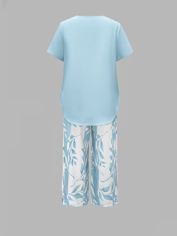 Avery™ | Casual Leaf Print Two Piece Set