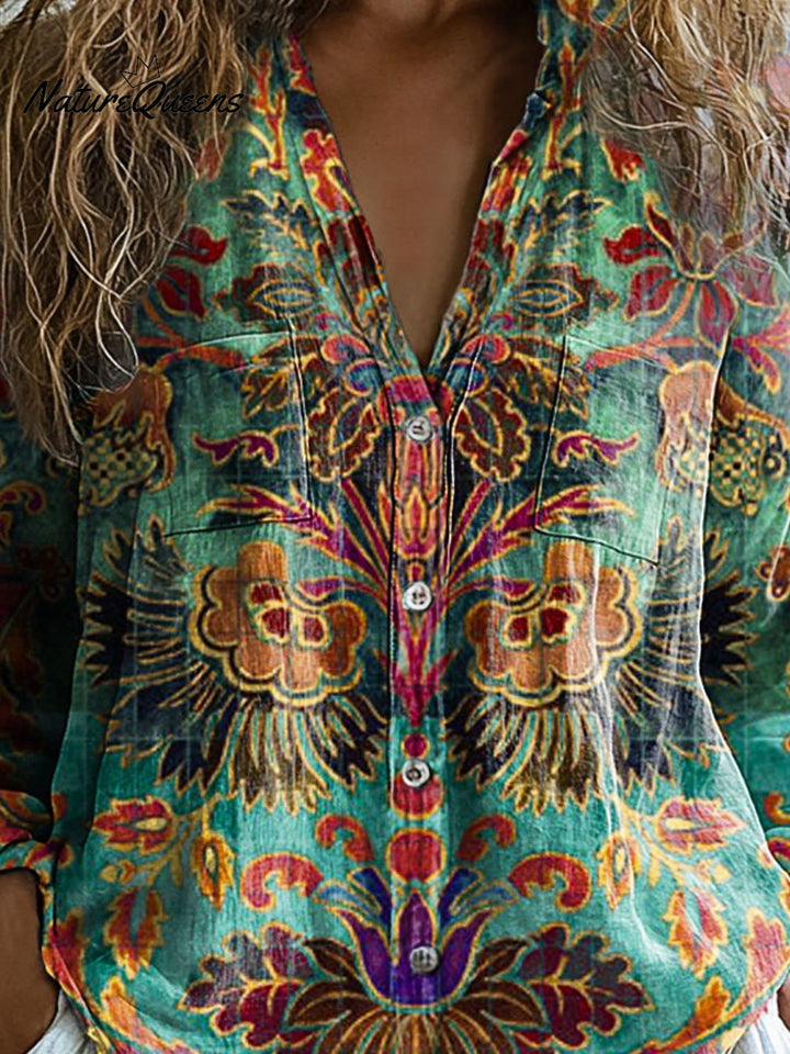 Elgin | Watercolor Floral Long Sleeve Top
