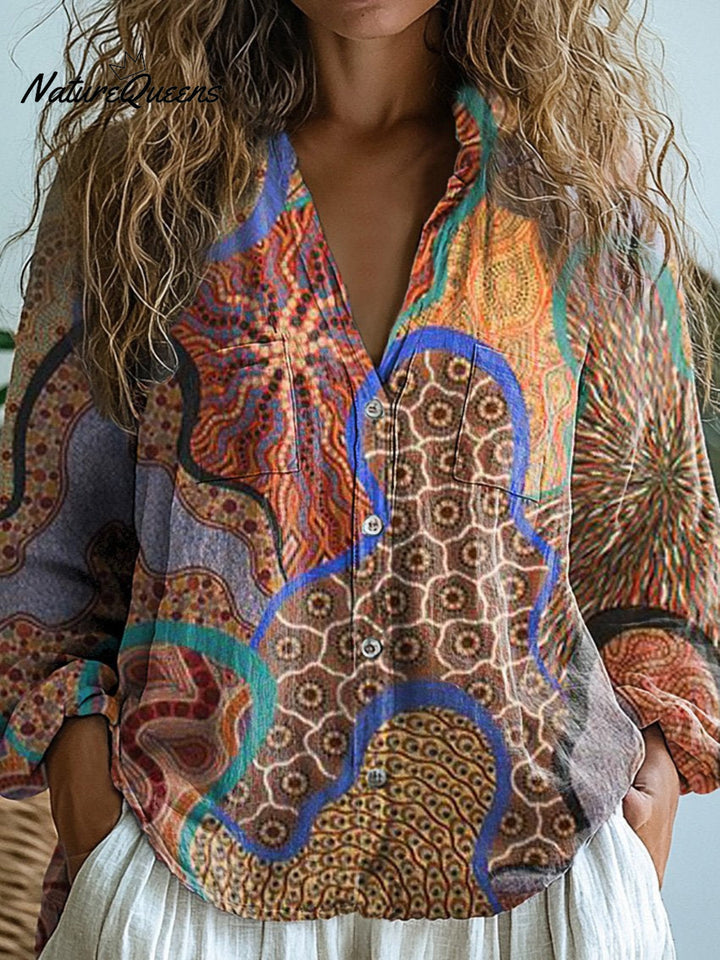 Brechin | Tribal Pattern Cotton Blouse