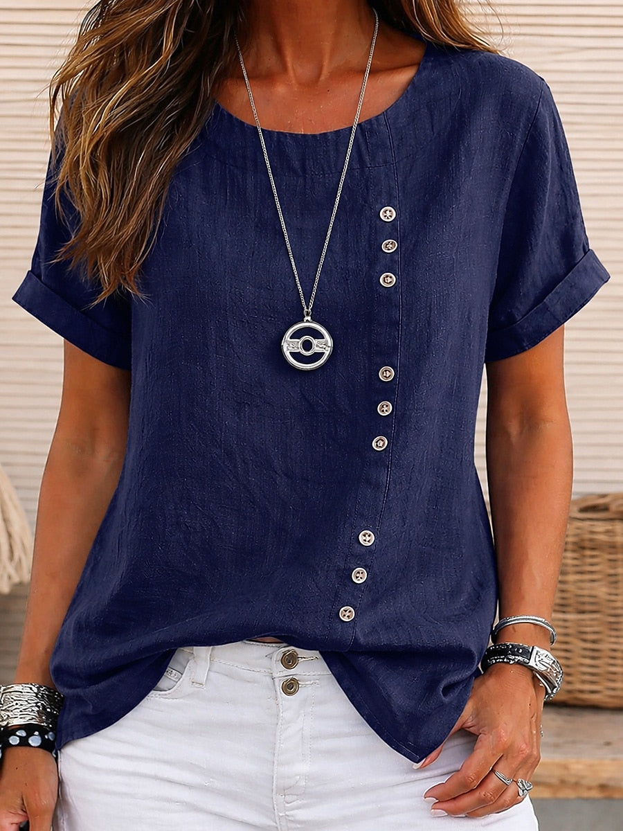 Cleo | 100% Button Cotton Top