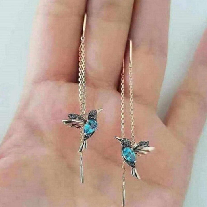 Agnes | Hummingbird Earrings with Enamel and Zirconia