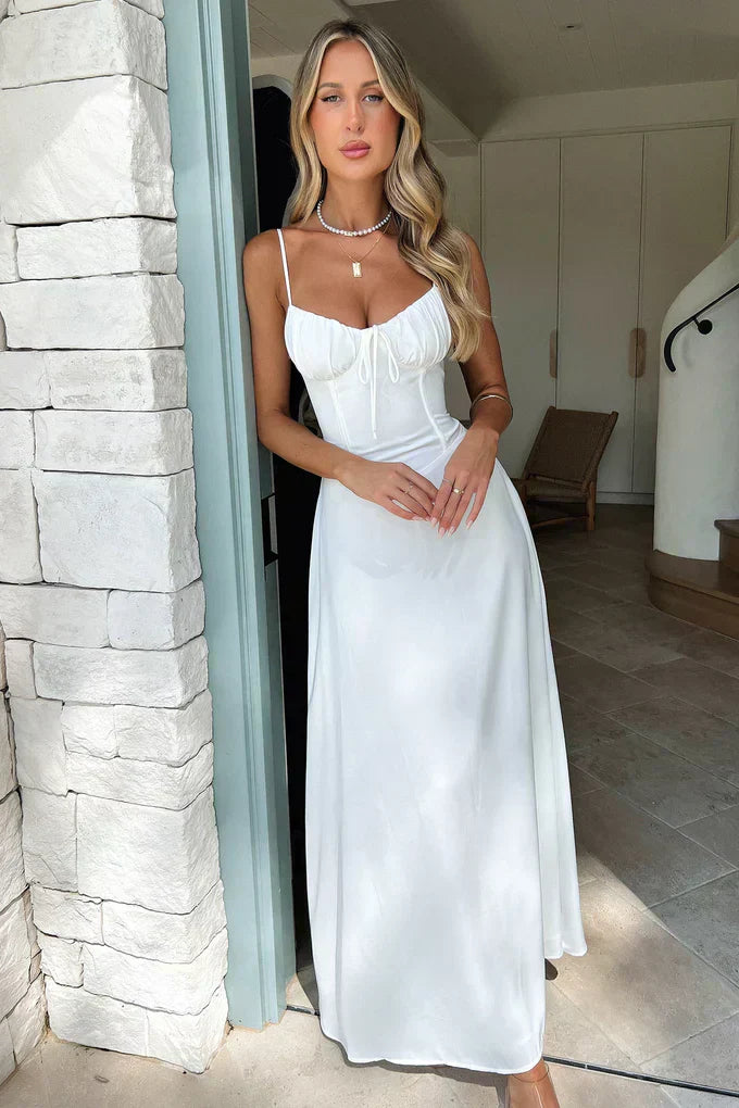 Valentina™ | Women's Wedding Guest Spaghetti Strap Wrap Maxi Dress Evening