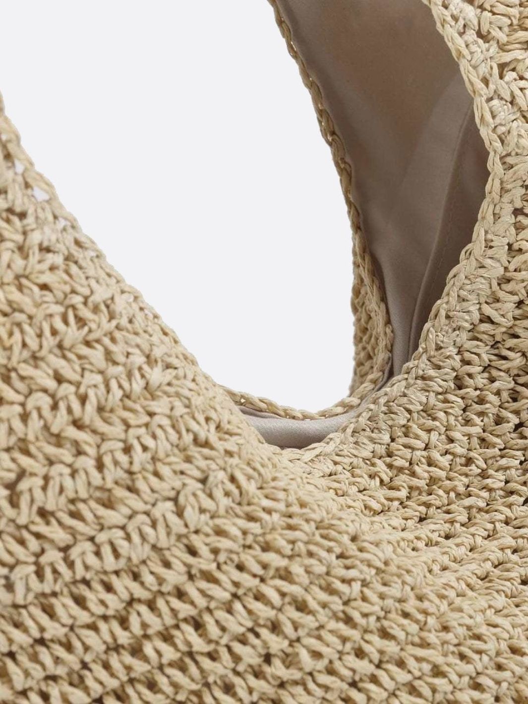 Siena – Straw Bag with Zipper & Shoulder Strap