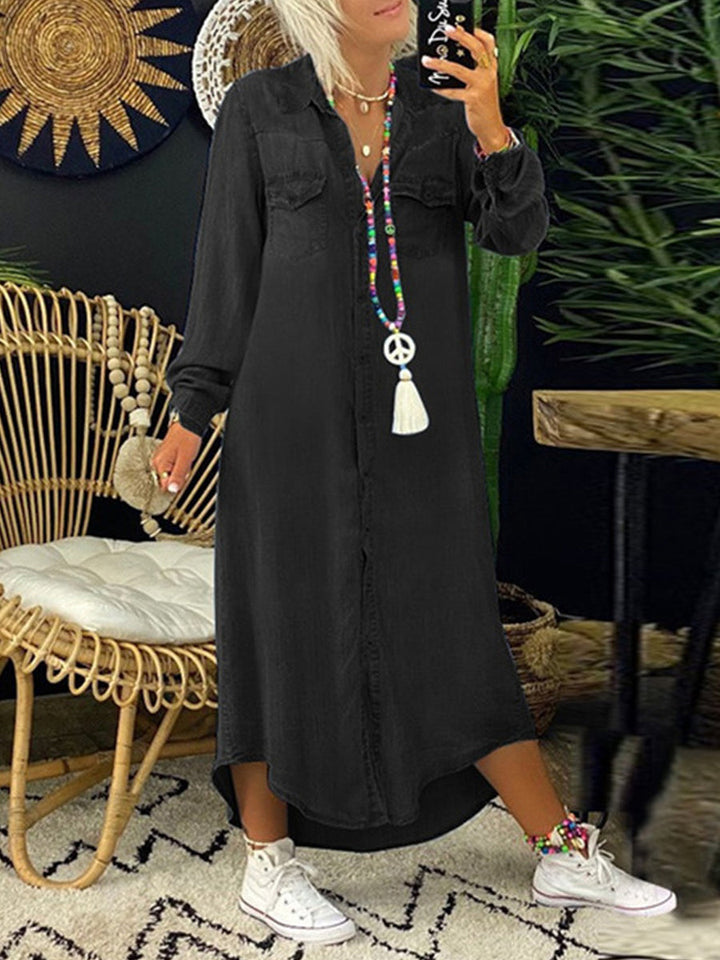 Elara | Long Denim Shirt Dress