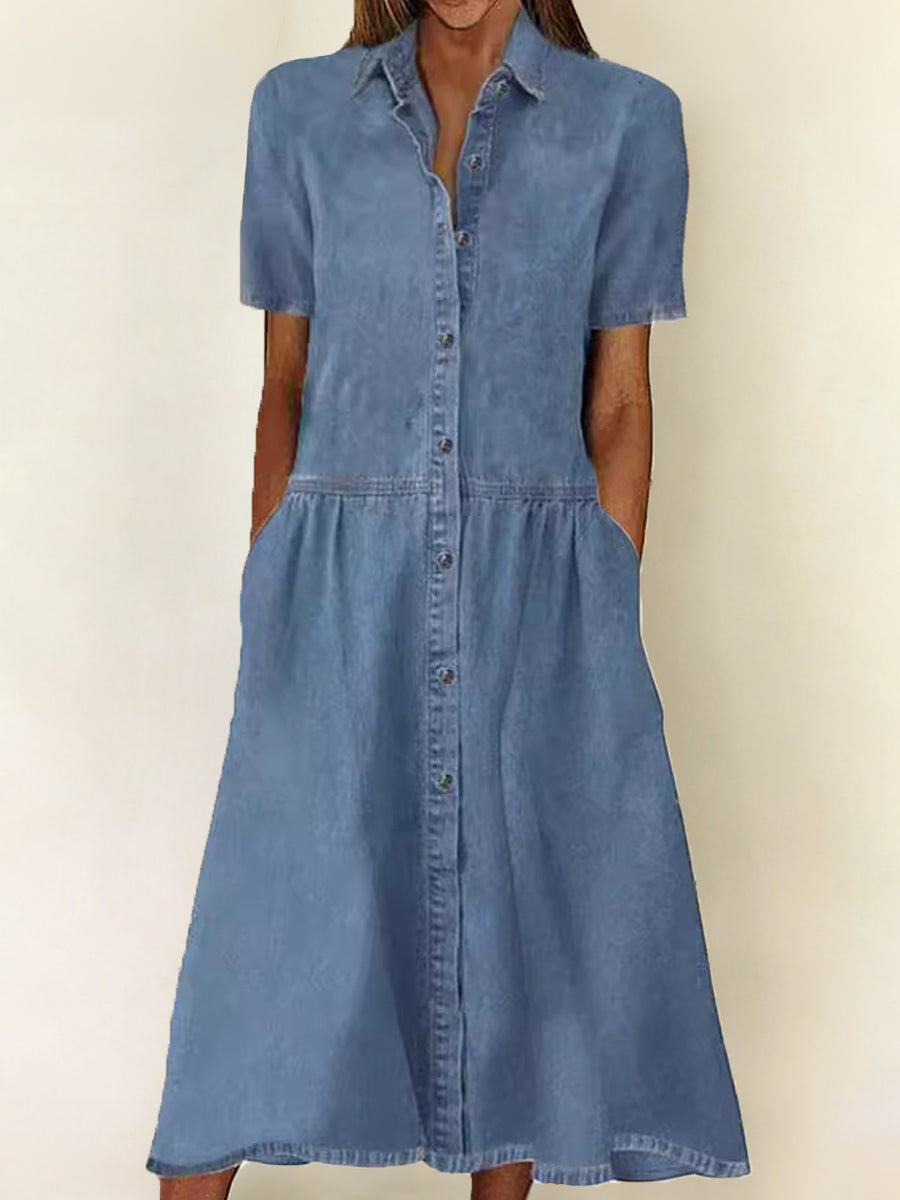 Carolina | Short Sleeve Denim Dress