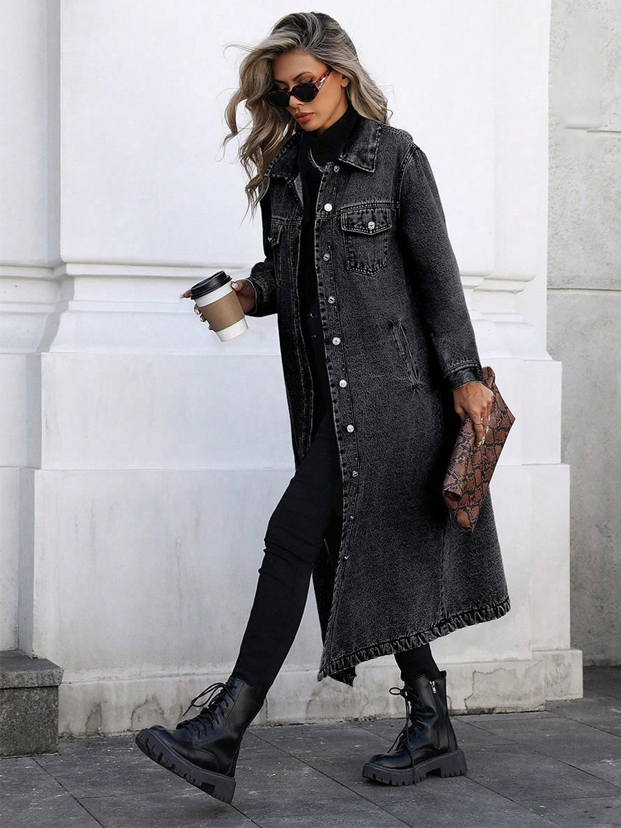 Maya | Long Stylish Denim Jacket